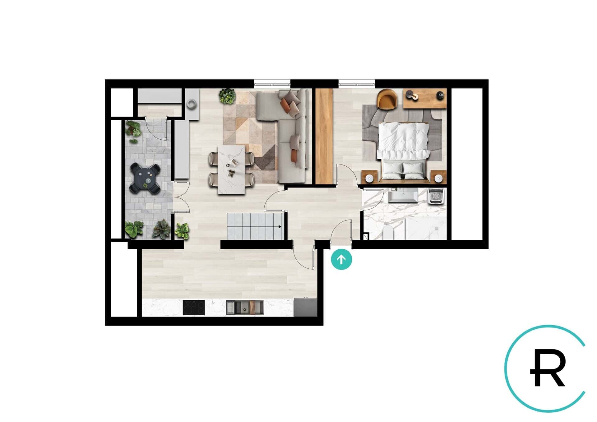 Grundriss 1 – VERKAUFT: Maisonette (Galeriewohnung) mit Loggia in begehrter Wohnlage nahe der Alten Veste