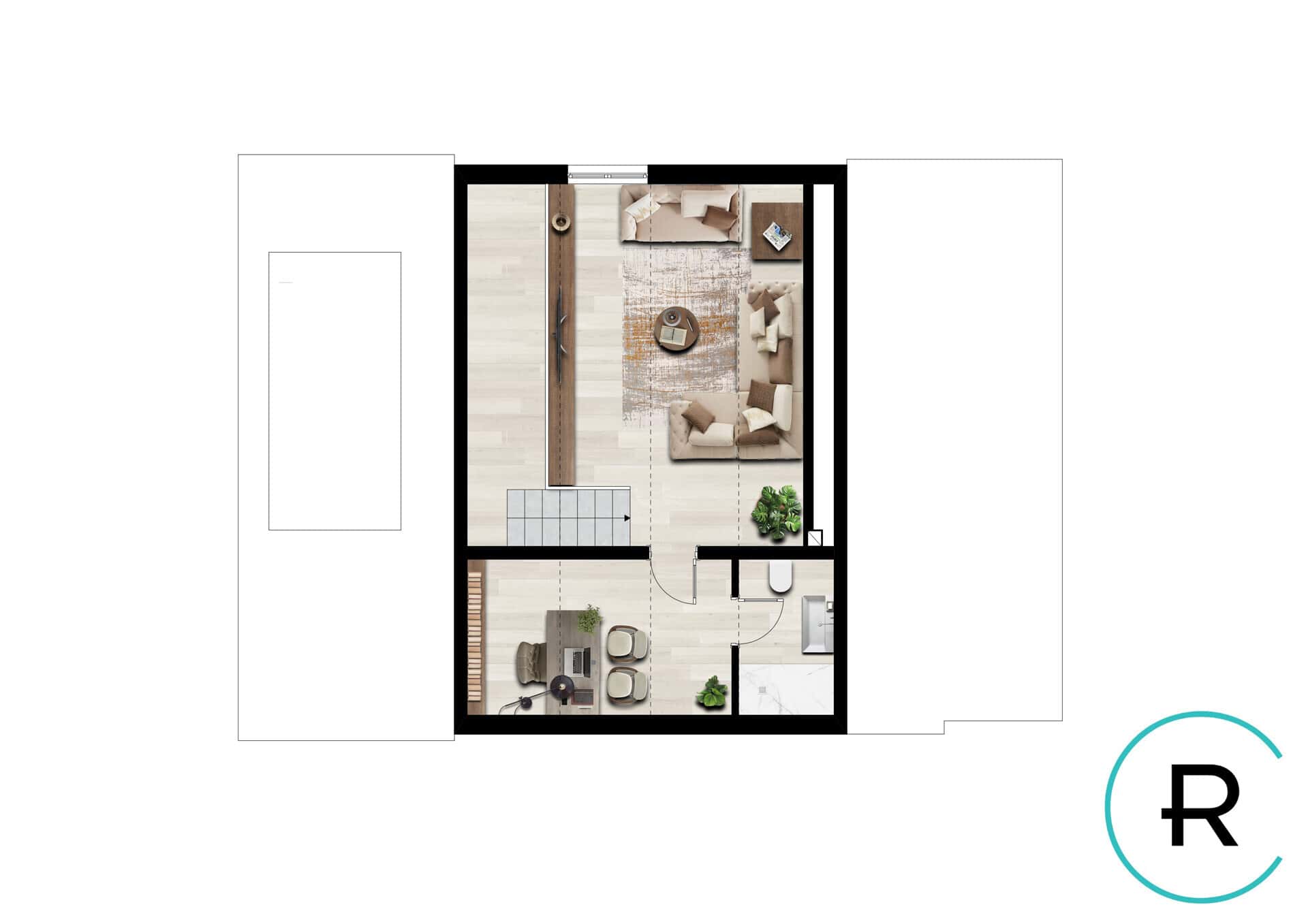 Grundriss 2 – VERKAUFT: Maisonette (Galeriewohnung) mit Loggia in begehrter Wohnlage nahe der Alten Veste