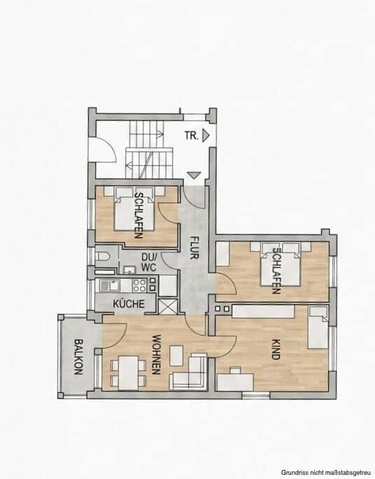 Grundriss 1 – VERKAUFT - Kapitalanleger aufgepasst: 4-Zimmer-Wohnung in Nürnberg, vermietet mit Mietsteigerungspotenzial