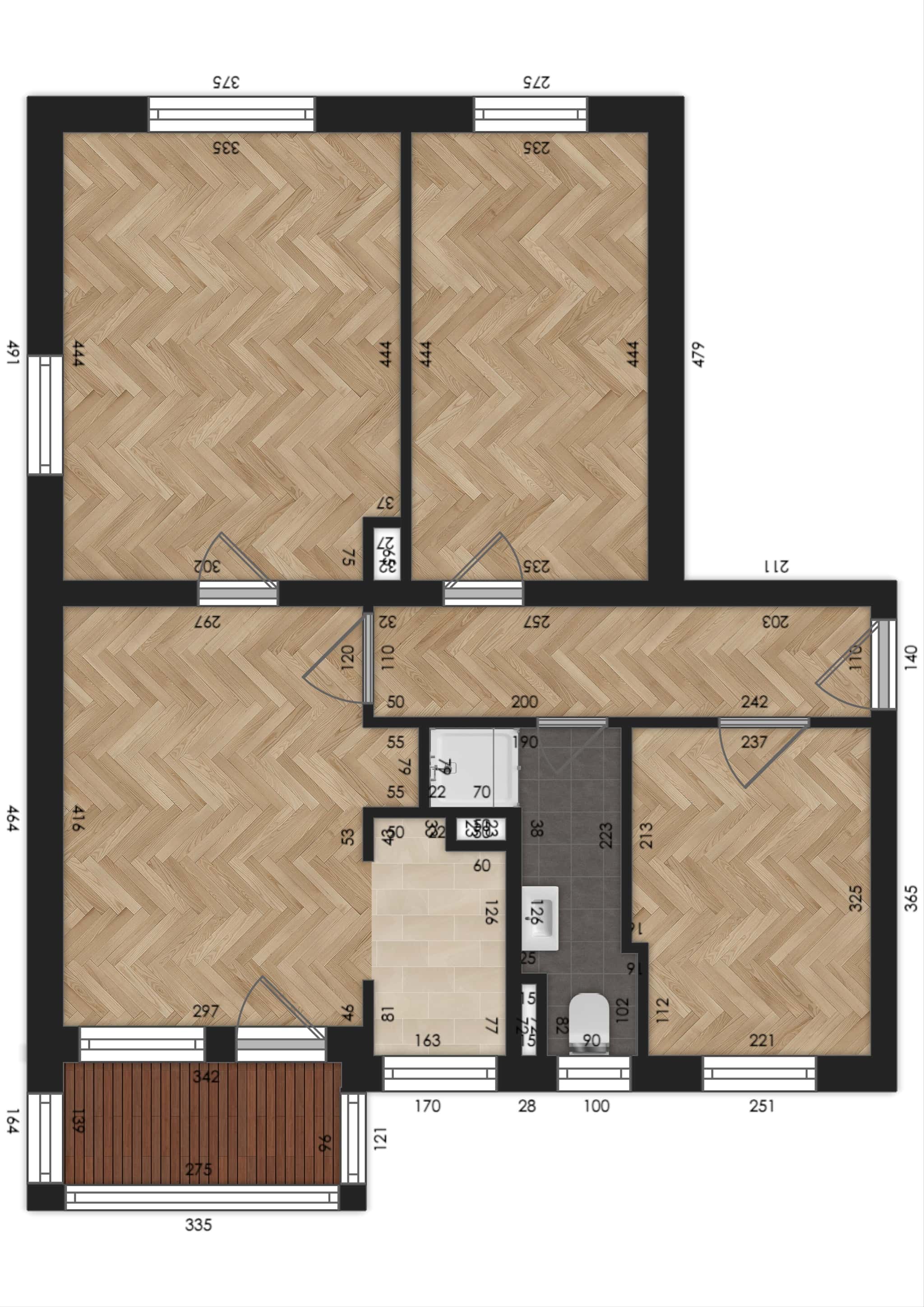 Grundriss 1 – Solide Kapitalanlage: Vermietete 4-Zimmer-Wohnung in Nürnberg