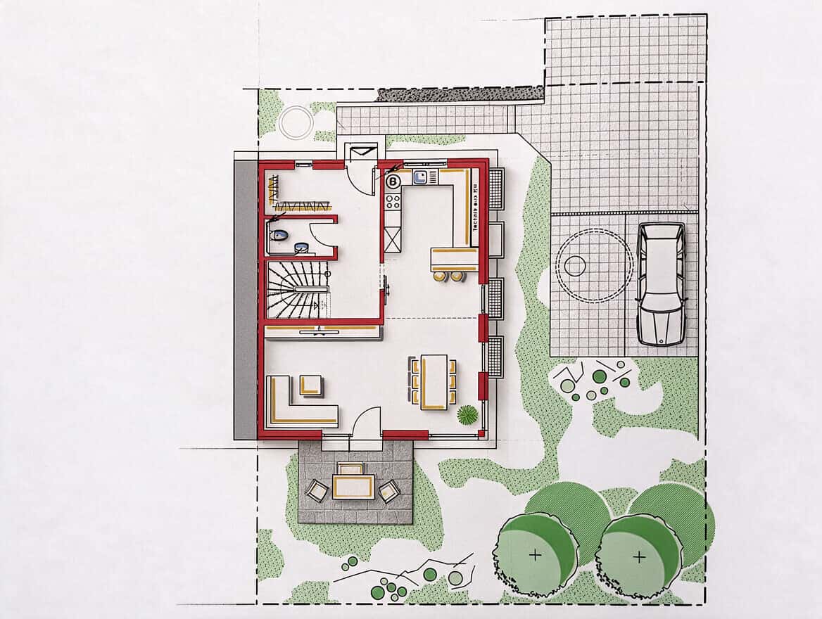 Grundriss 1 – Neuwertige Doppelhaushälfte mit Energieklasse A+, PV-Anlage und Keller in Lauf